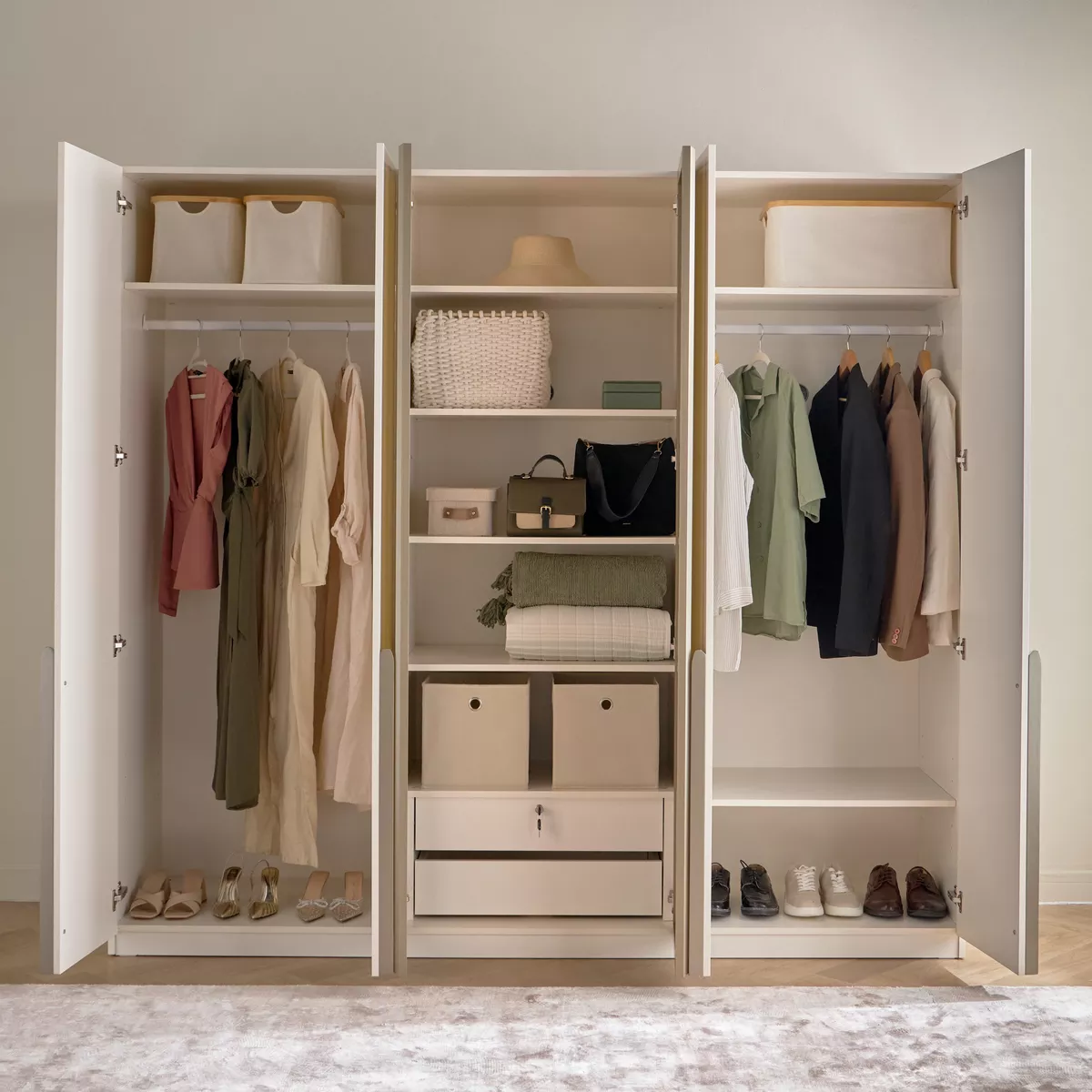 Viera 6-Door Wardrobe with Drawers - Image 2