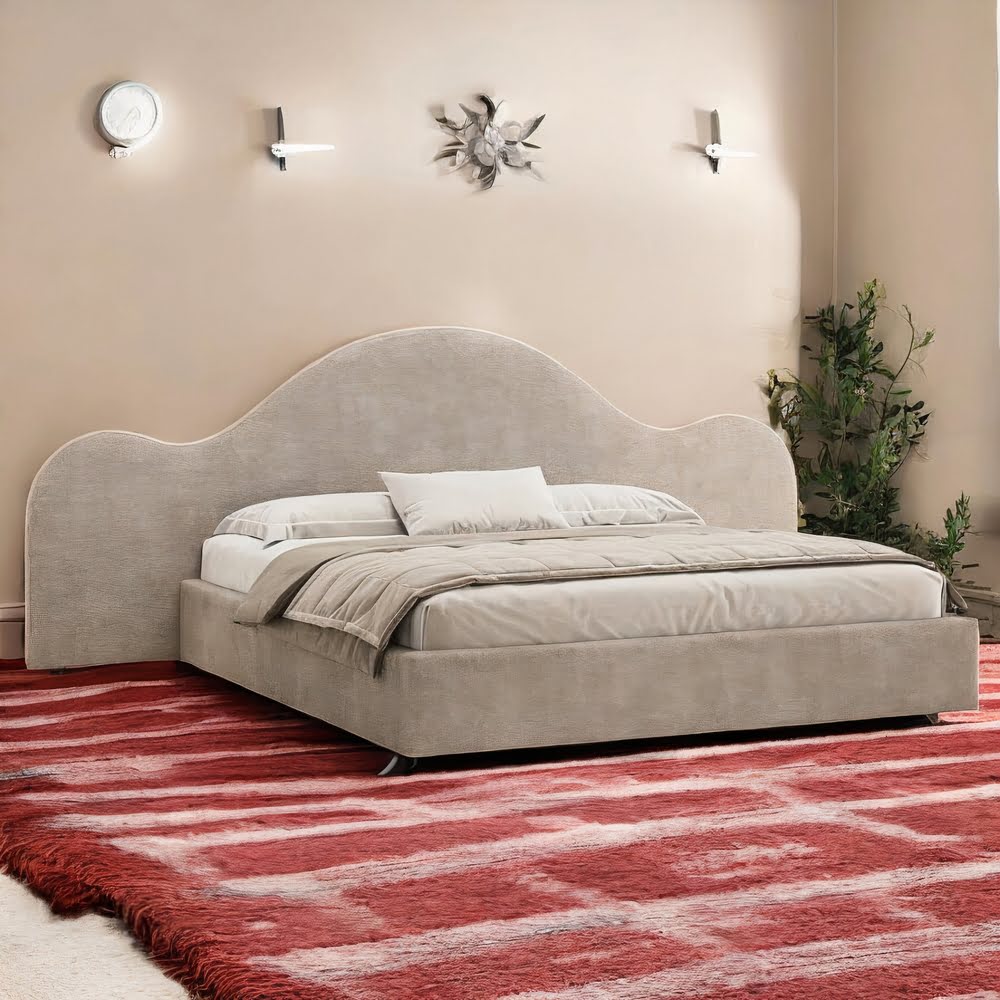 SculptedWave Headboard Bed Frame