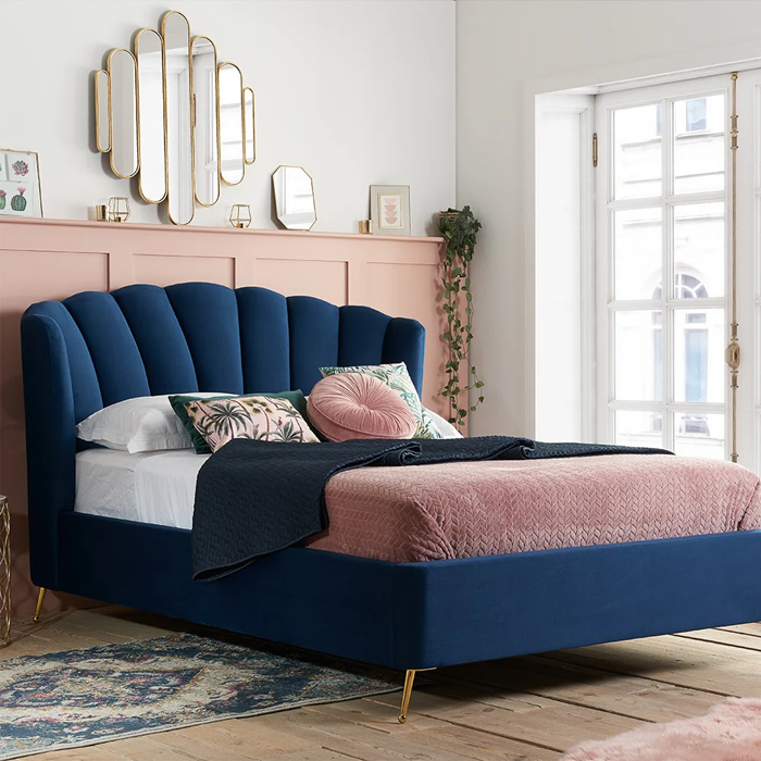 Royal Blue Velvet Bed Frame