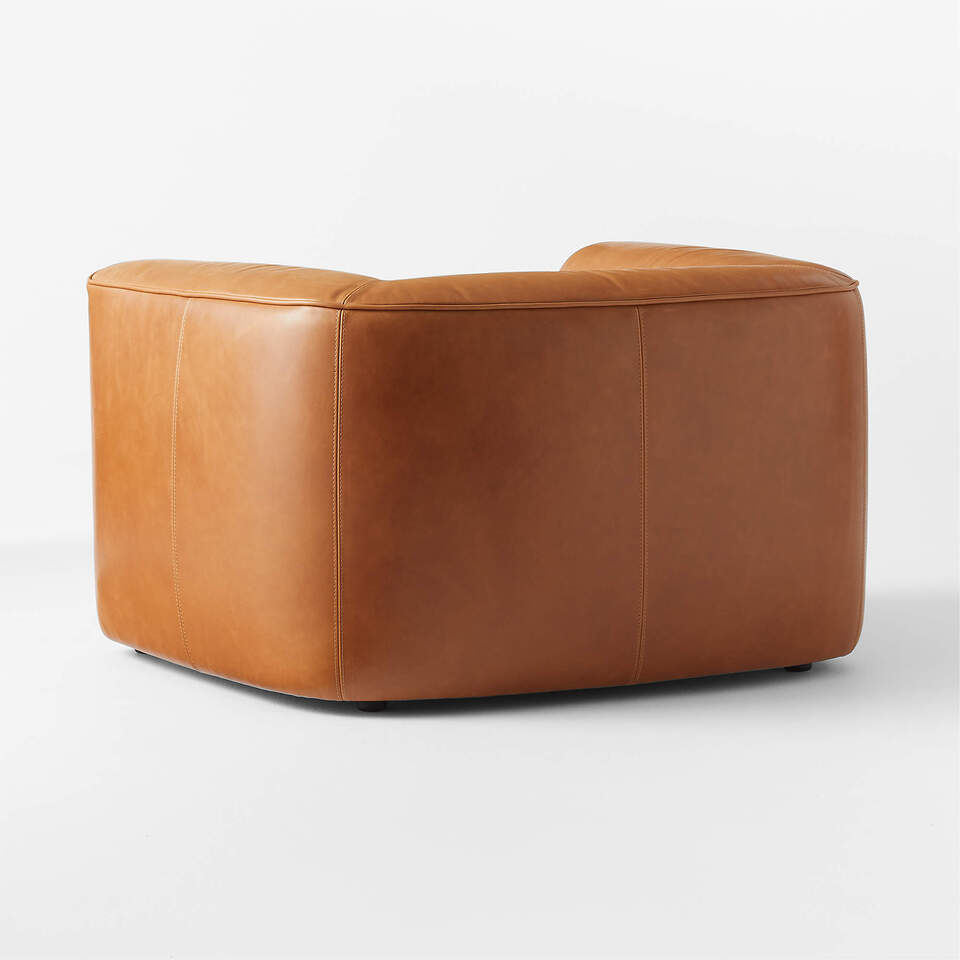Modern Low-Slung Leather Lounge Chair - Image 5