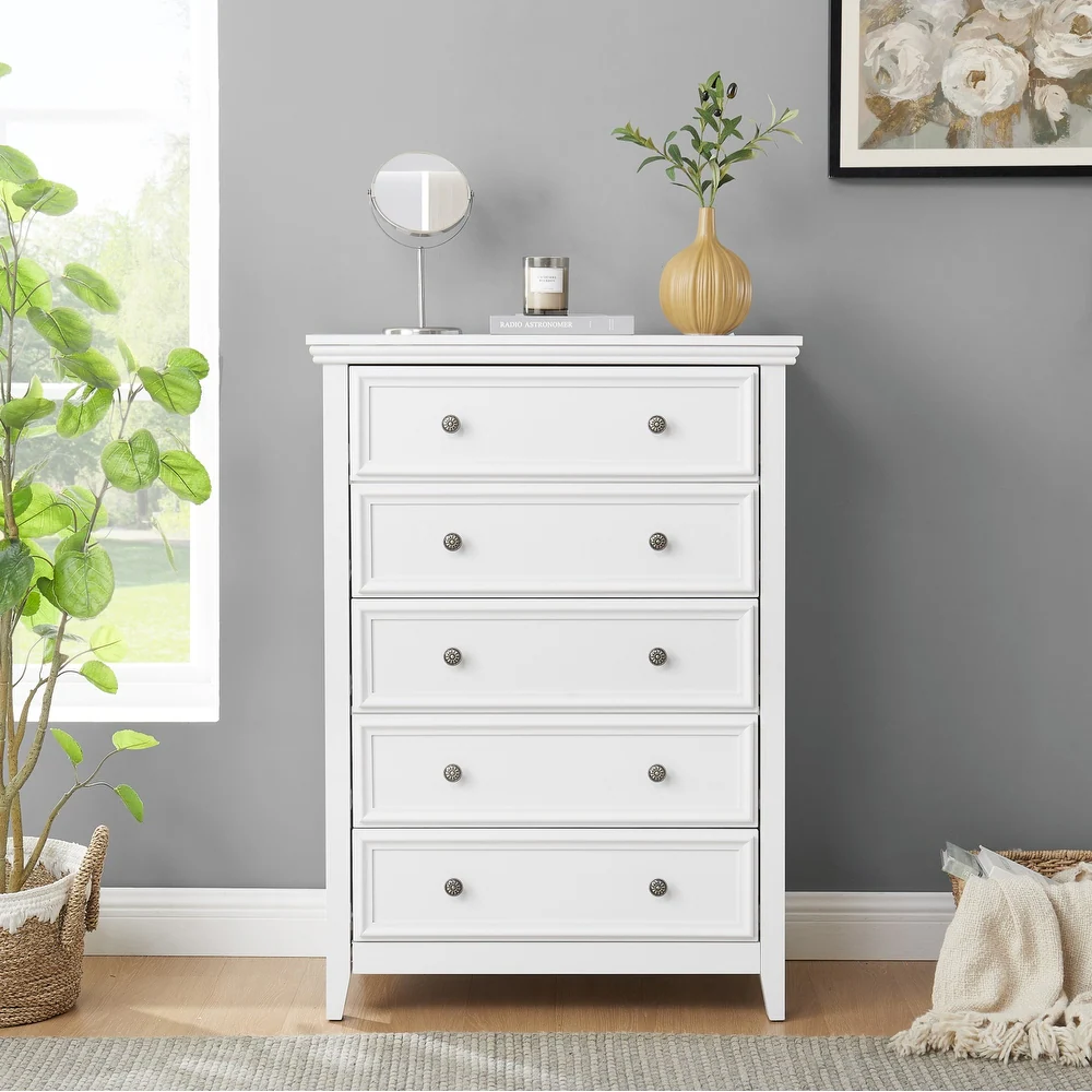 White Harmony 5 Chest Of Drawers